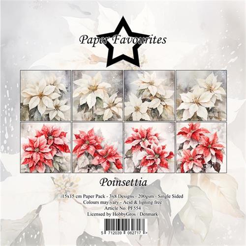Paper Favourites Poinsettia 24 ark 15x5cm 200g